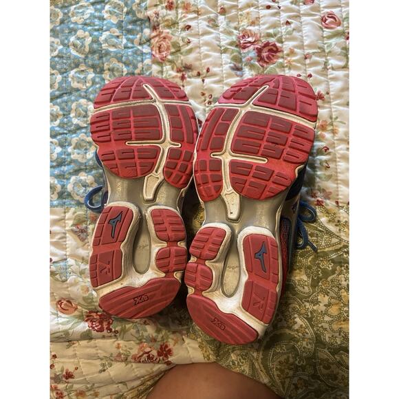 Mizuno Volleyball Wave Rider 19 Blue Pink Trail Running Shoes Women's 6.5 - Picture 8 of 8